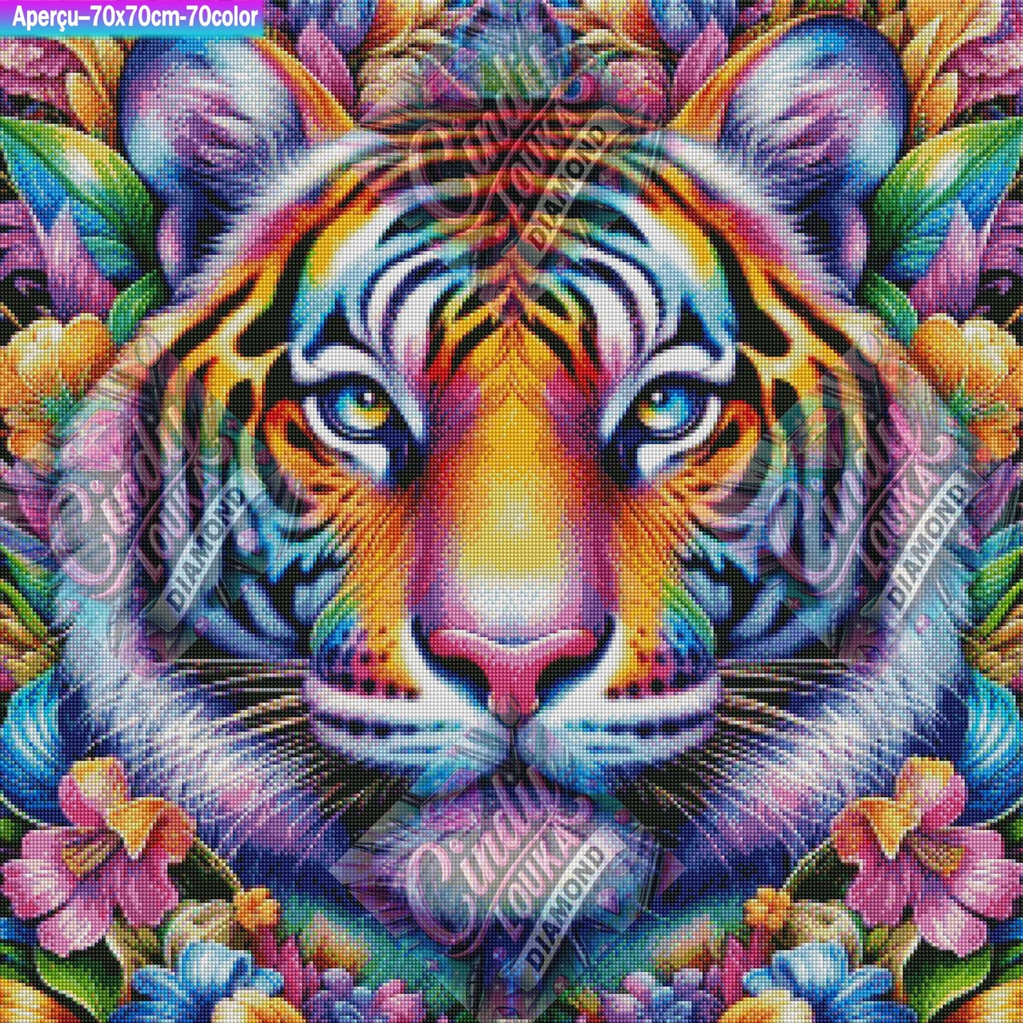 Tigre de Lumière 70x70 cm