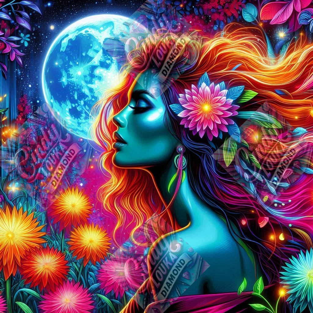 Sous le Souffle de la Lune 70x70 cm