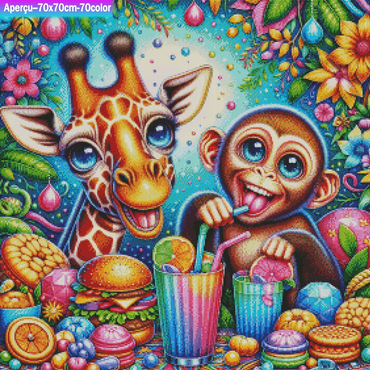 Jungle Déjantée 70x70 cm