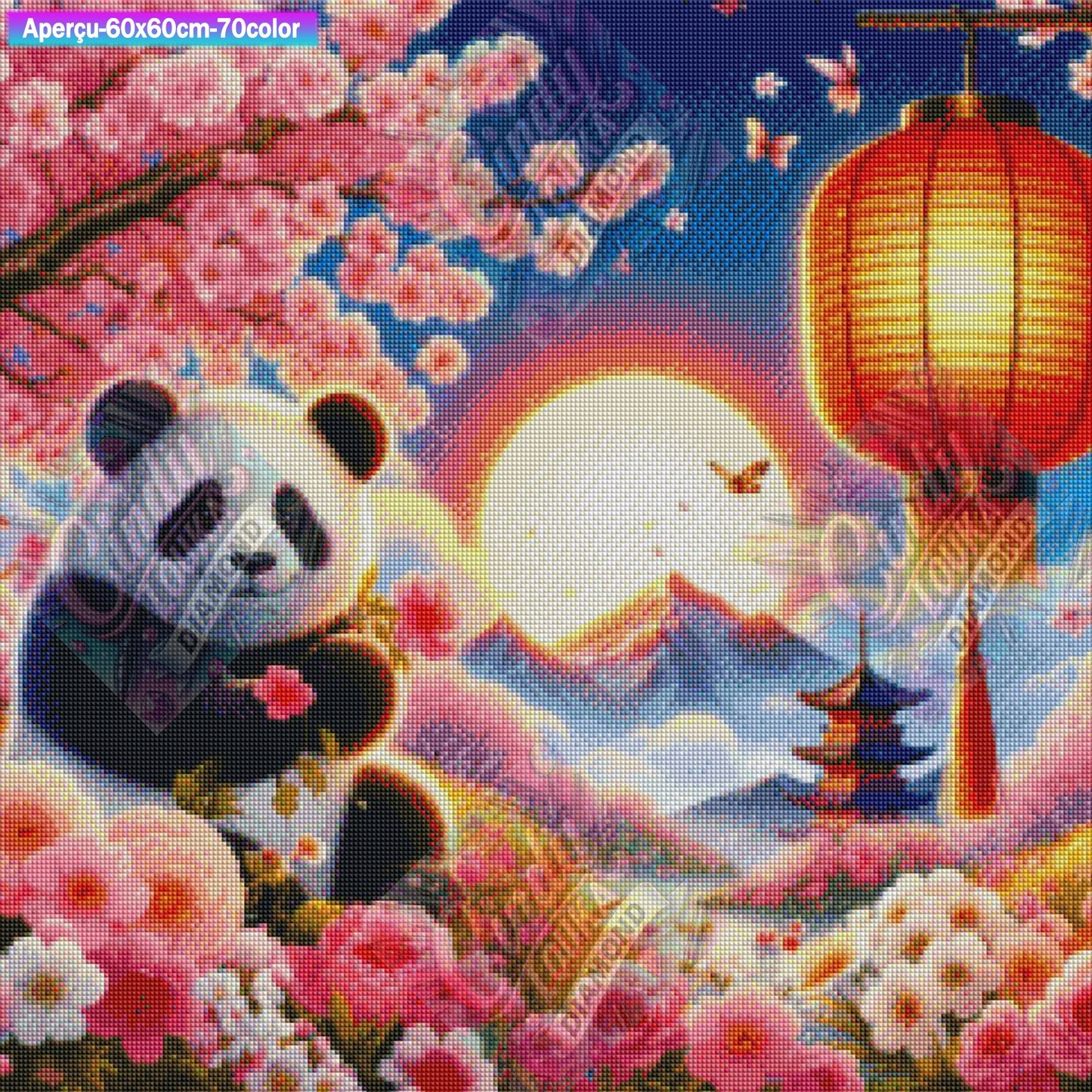 Le Jardin Enchanté du Panda 60x60 cm