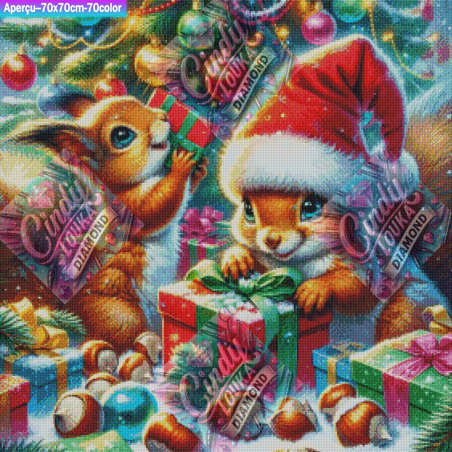 Duo de Noël à Croquer 70x70 cm