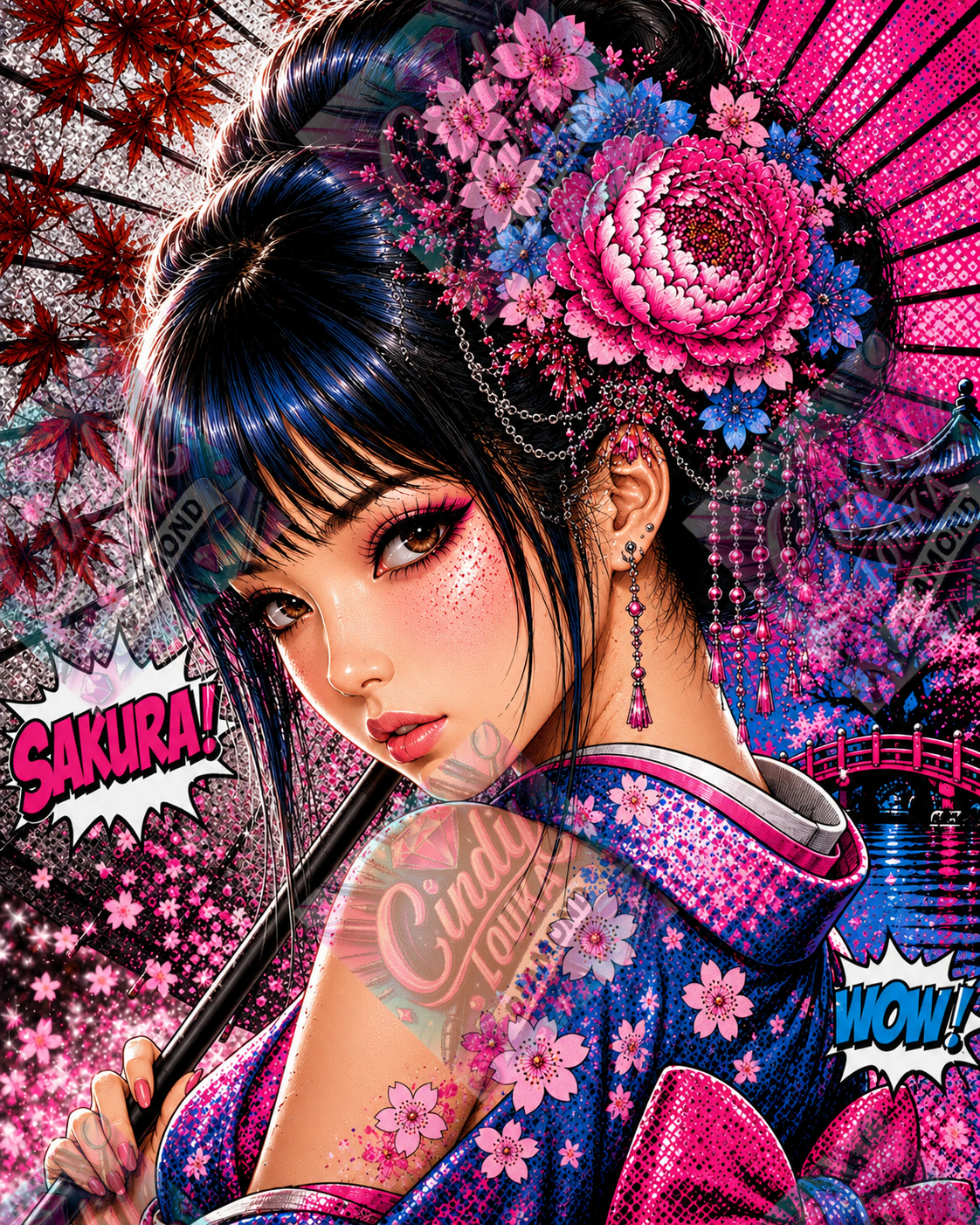 Princesse Sakura Éternelle 60x75 cm