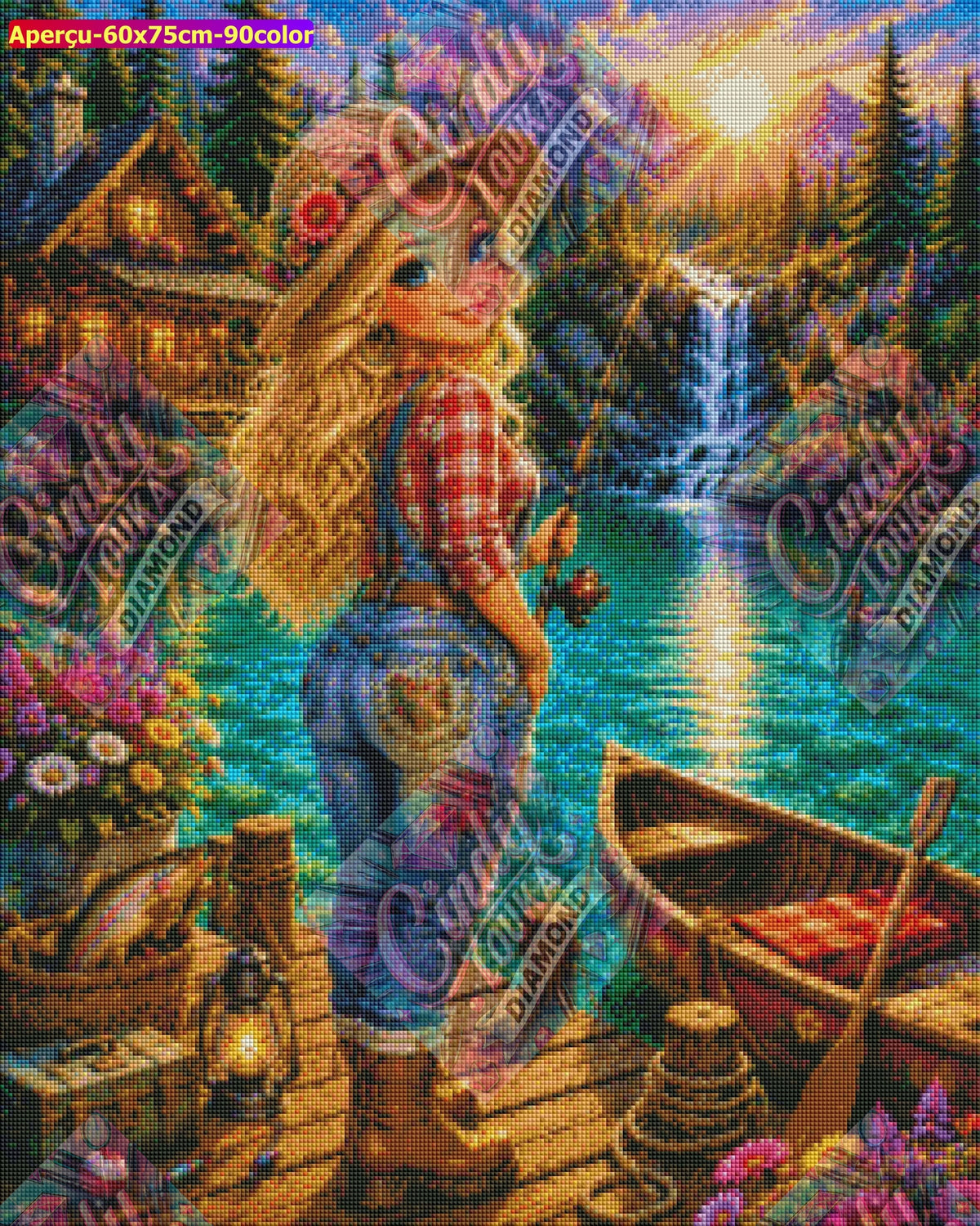 La Pêcheuse des Montagnes 60x75 cm
