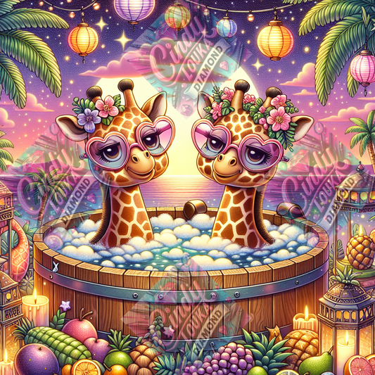 Bain Moussant au Crépuscule 60x60 cm