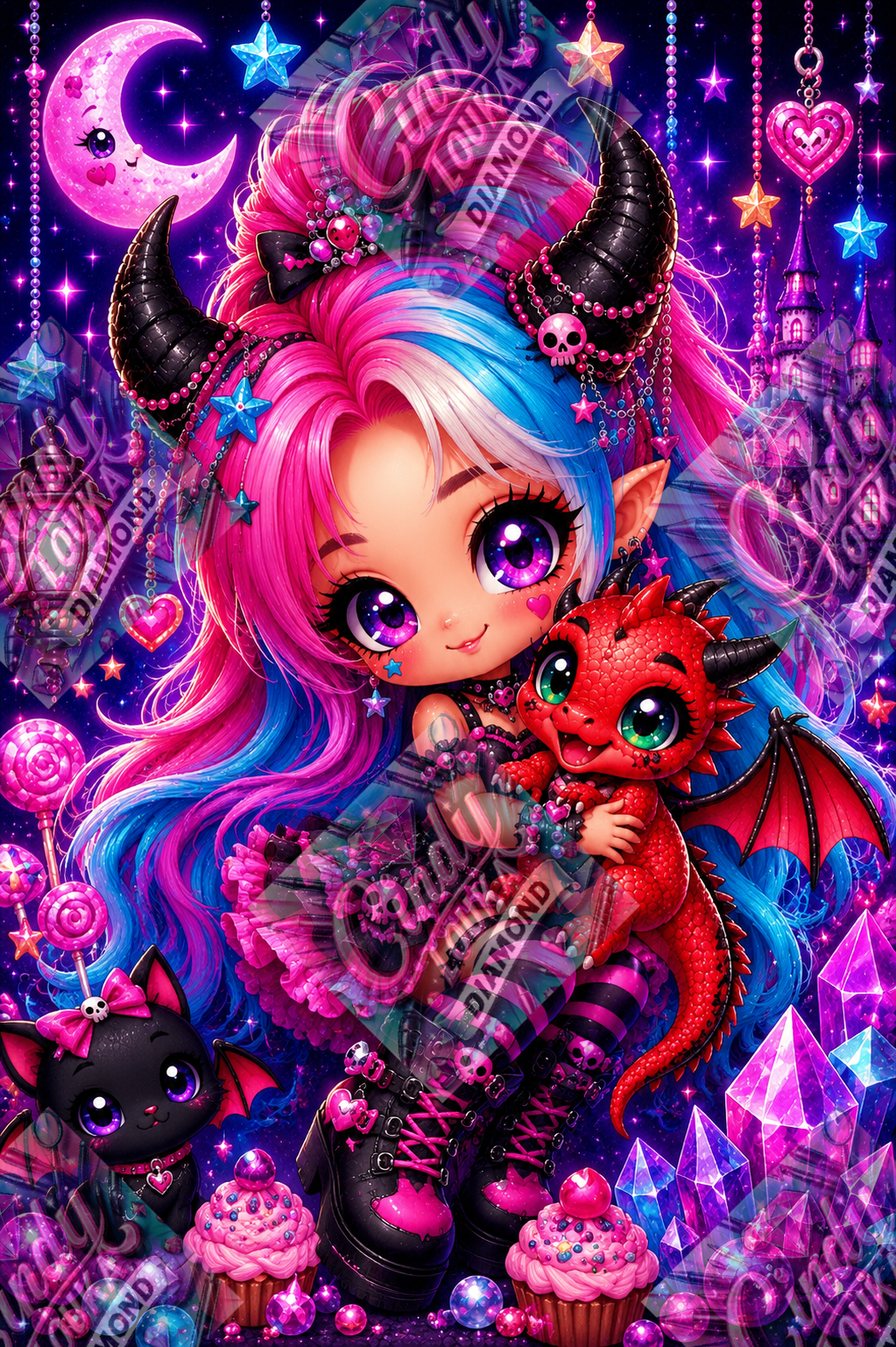 Petite Démone Kawaii 60x80 cm