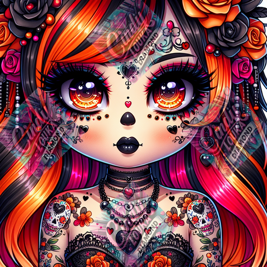 Reine des Roses Noires 60x60 cm