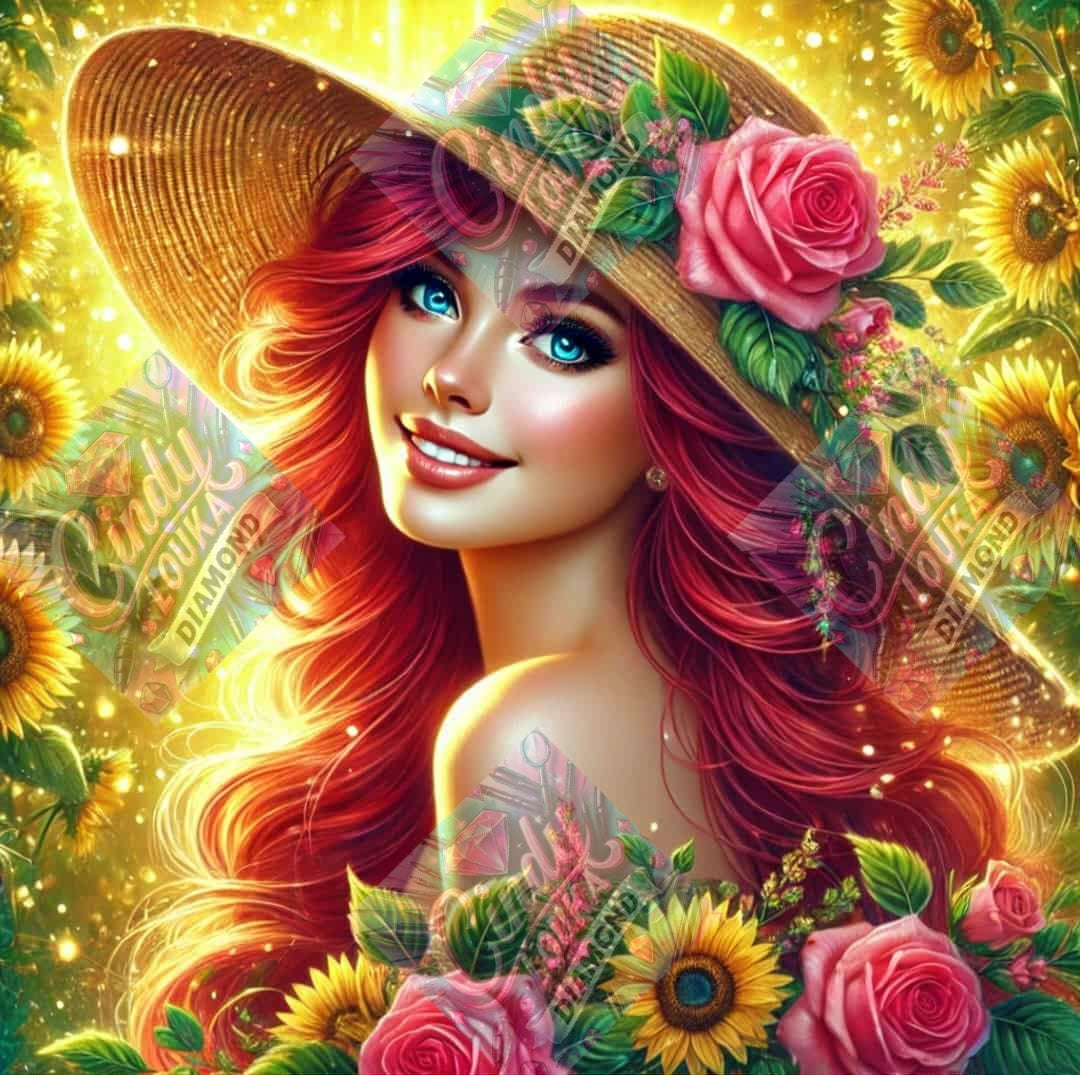 La Dame Aux Tournesols 70x70 cm