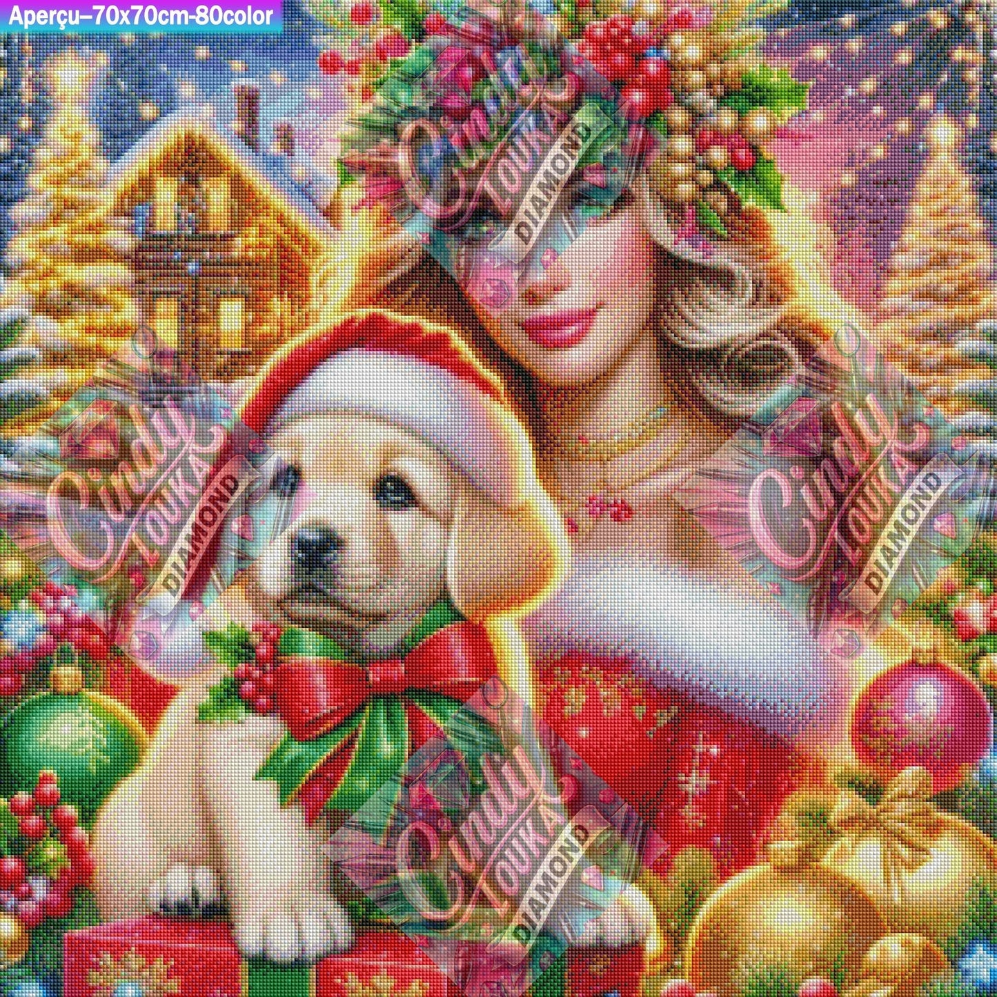 La Magie de Noël au Bout des Pattes 70x70 cm
