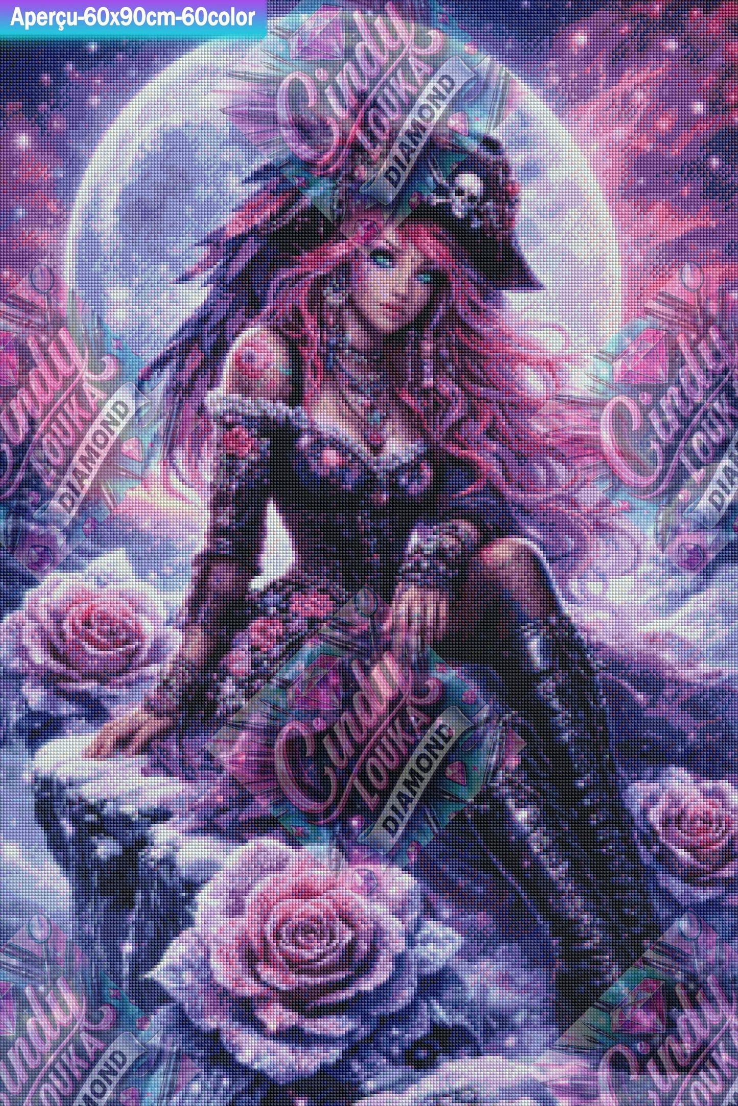 Beauté de Glace et de Roses 60x90 cm