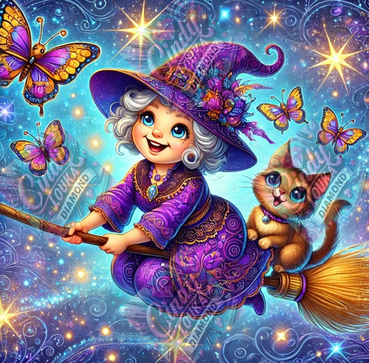 Hop sur le Balai !!! 60x60 cm