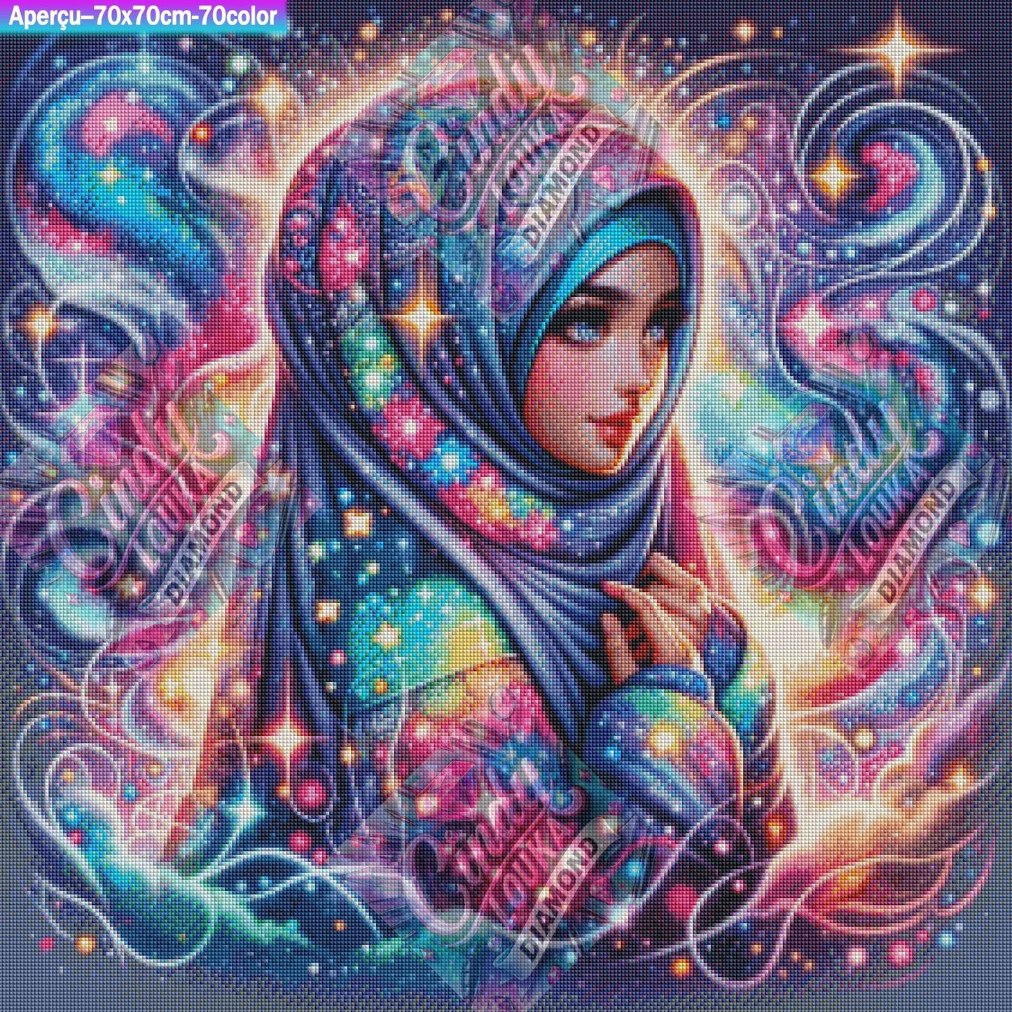 Nuit Brodée de Lumière 70x70 cm
