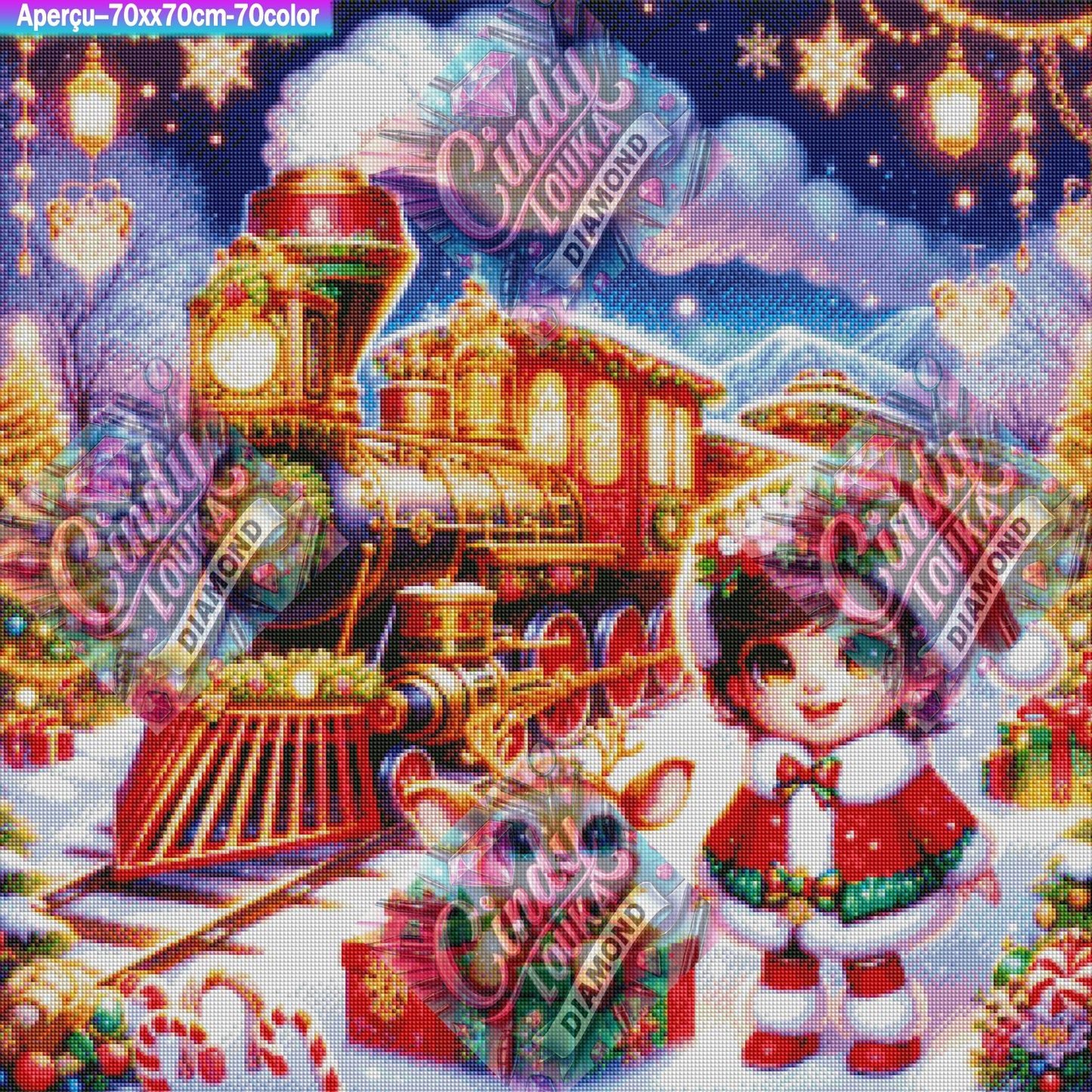 Le Noël Express des Rêves 80x80 cm