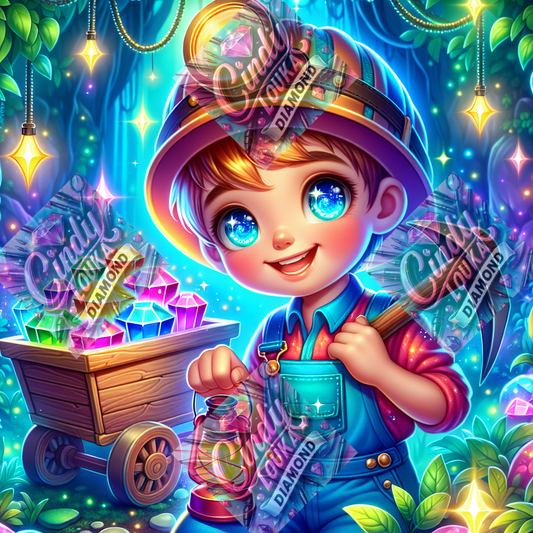 Petit Mineur de Diamants 60X60 cm