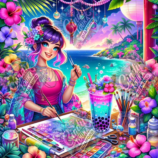 Créatrice des Îles 80X80 cm