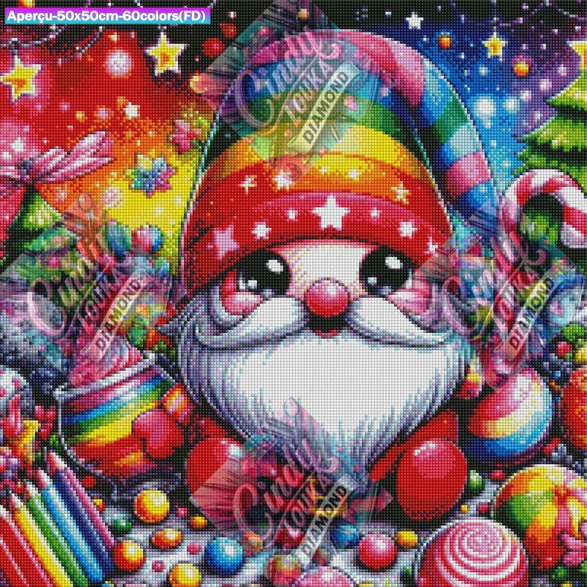 Magie de Noël au Pays des Bonbons 50x50 cm