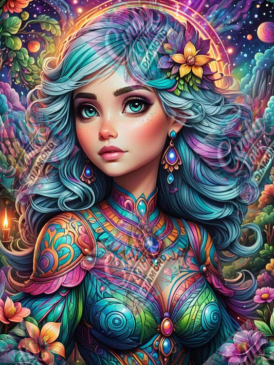 Beauté Aux Cheveux Turquoises 60x80 cm