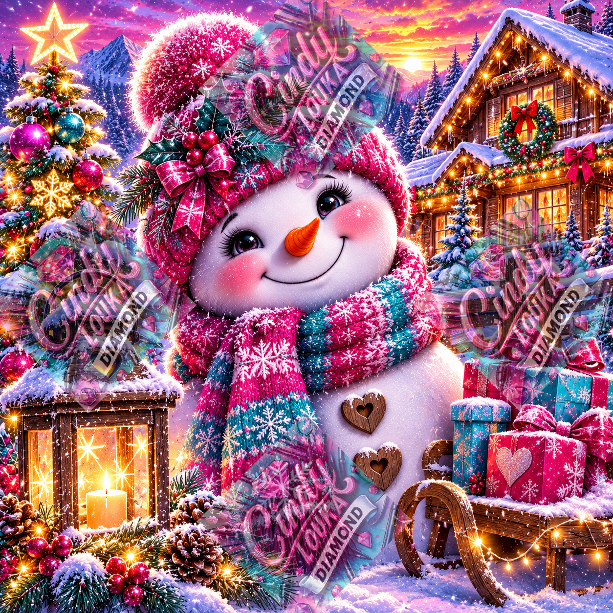 Le Sourire Givré de Noël 70x70 cm
