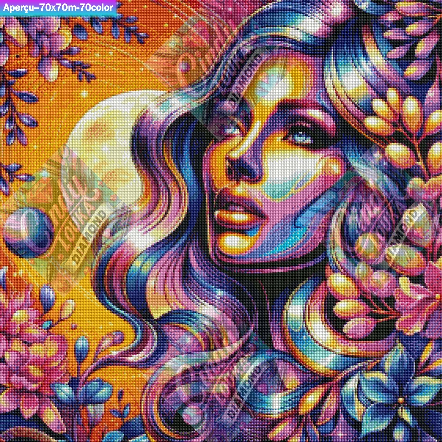 Mélodie Lunaire 70x70 cm