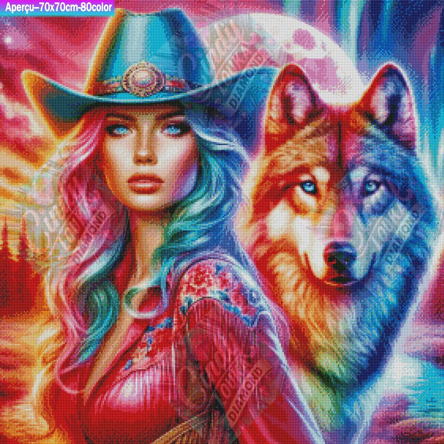 La Cowgirl Des Terres Mystiques 70x70 cm