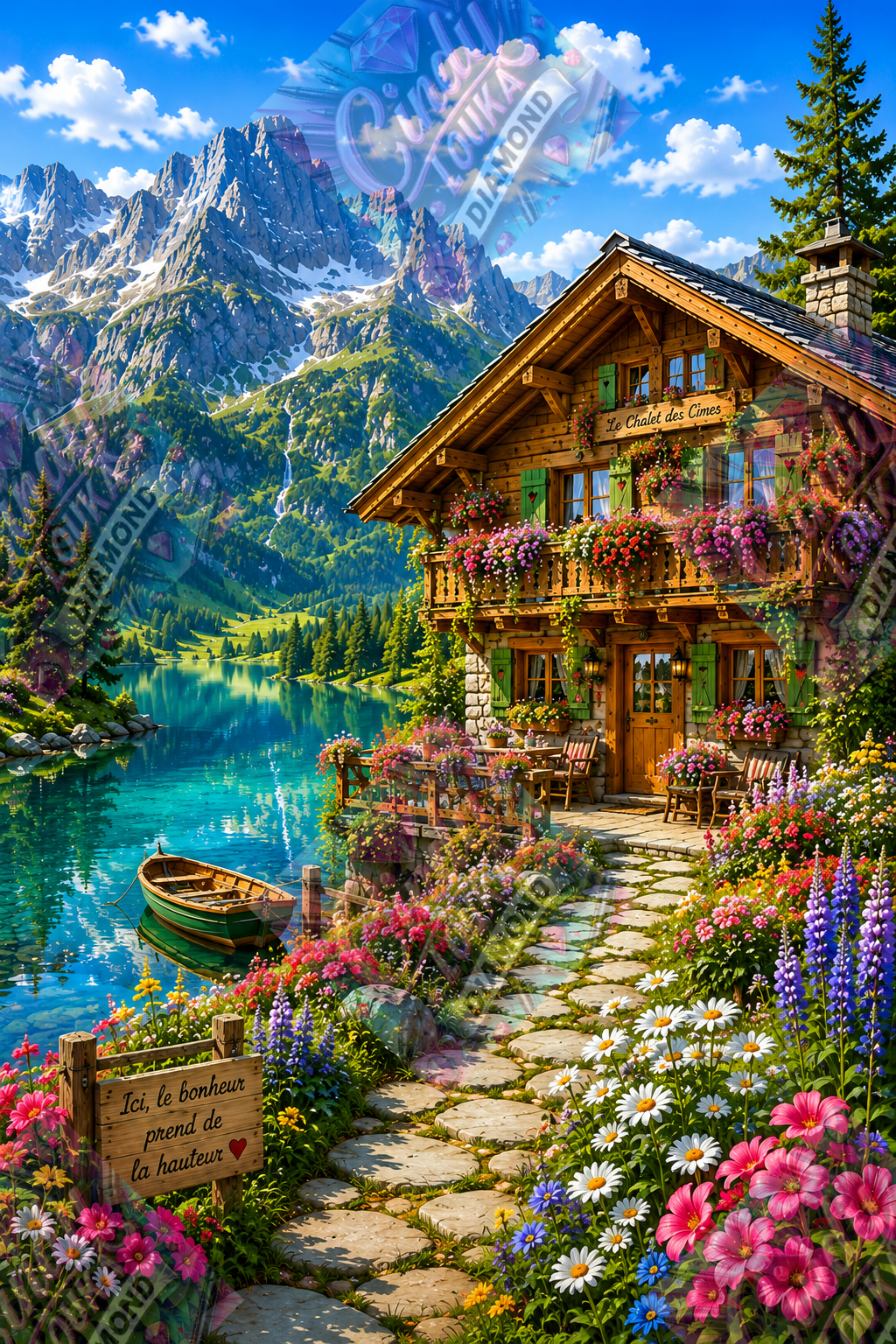 Le Lac Émeraude des Montagnes 60x90 cm