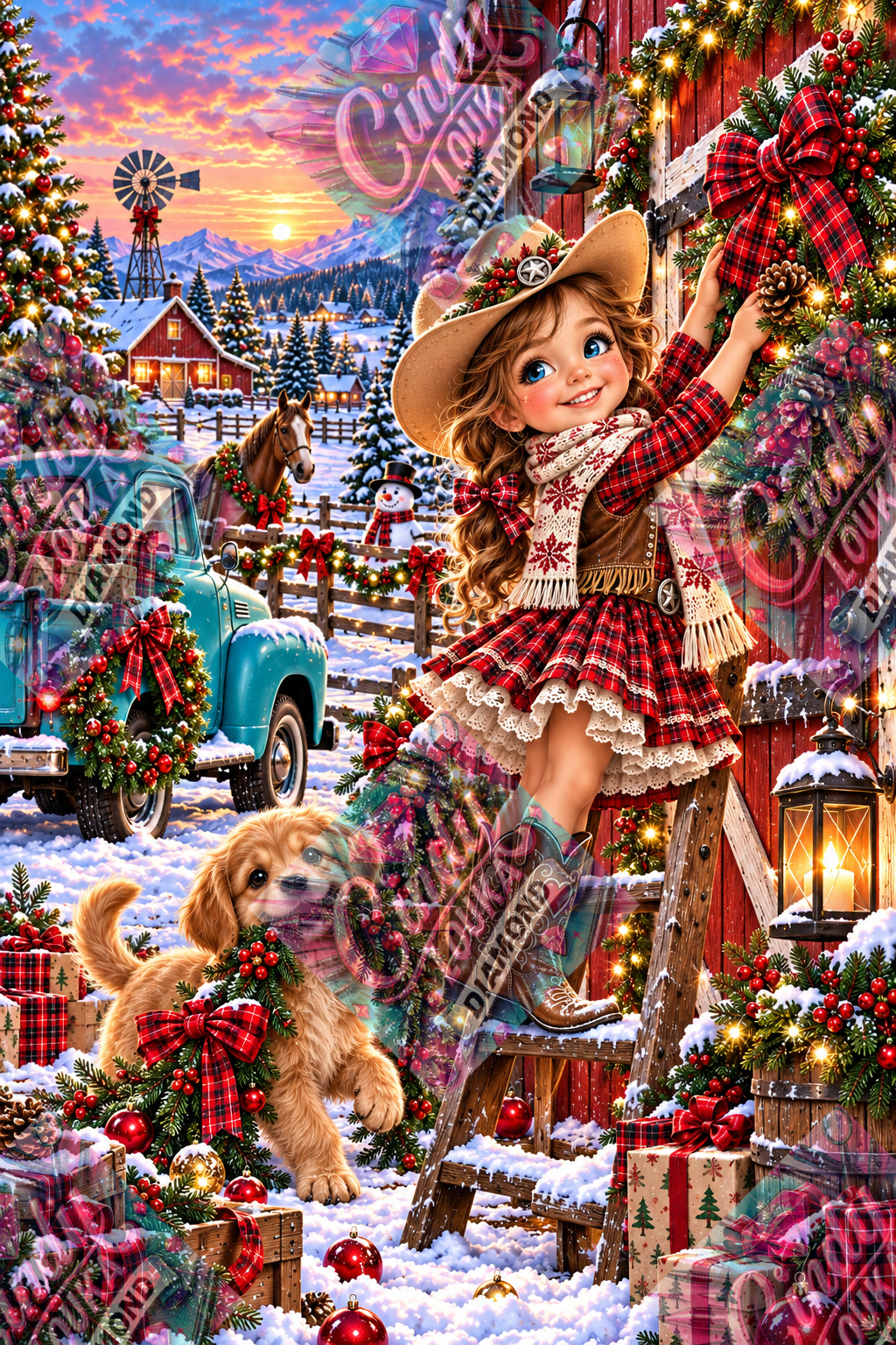 Noël au Ranch 60x90 cm