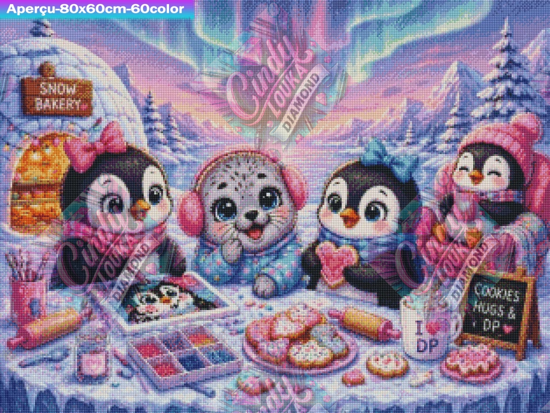Cookies, Câlins et Créativité 80x60 cm