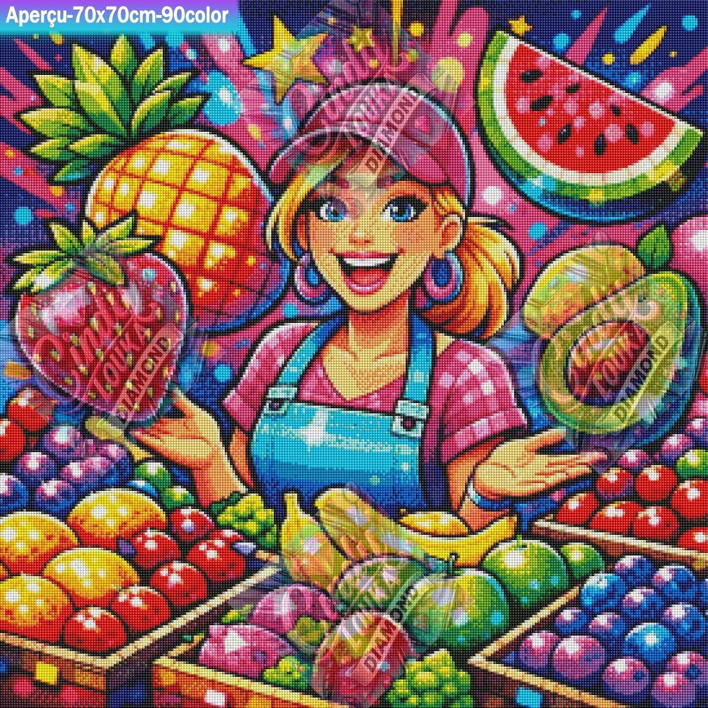 Fruits en Folie 70x70 cm