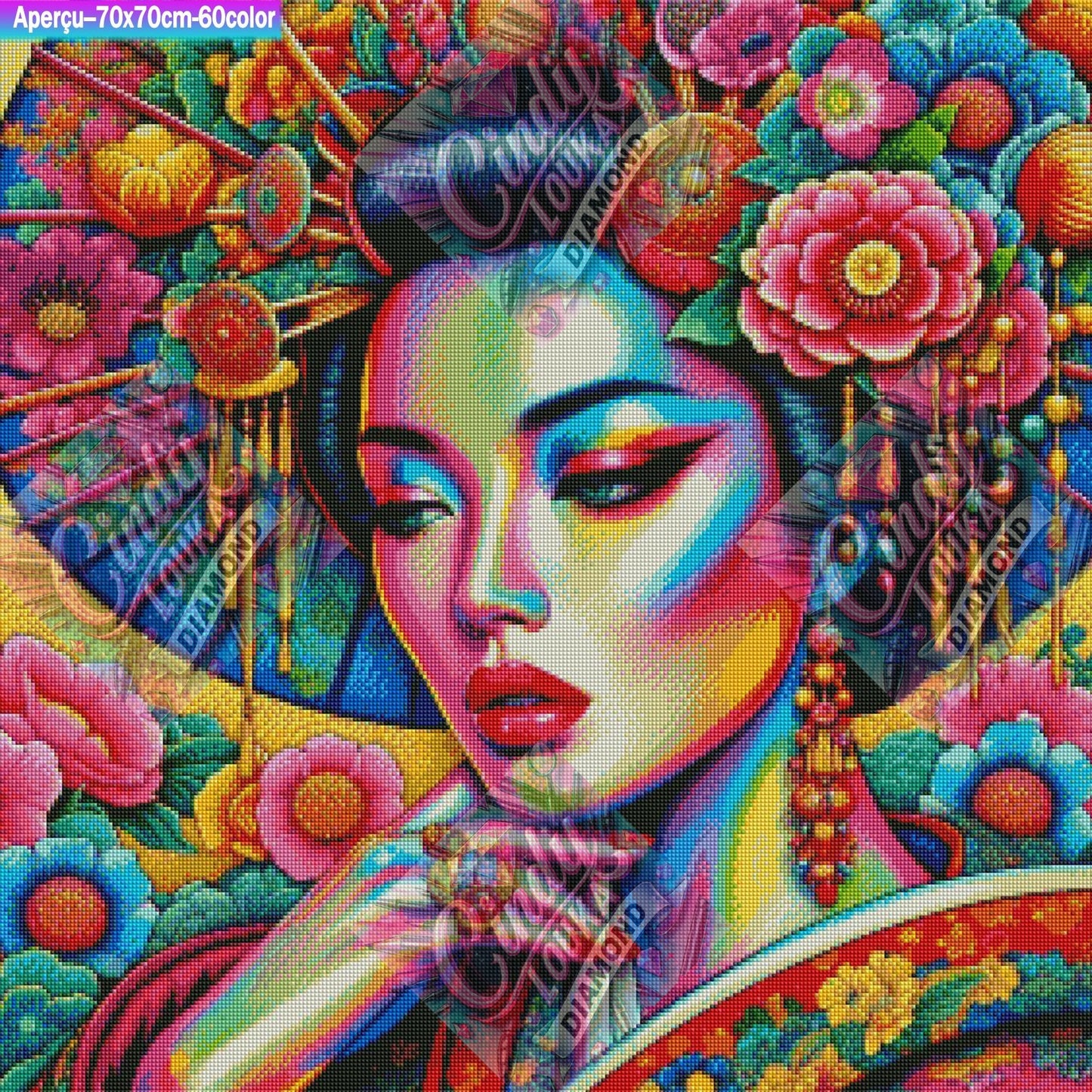 Geisha de Lumière 70x70 cm