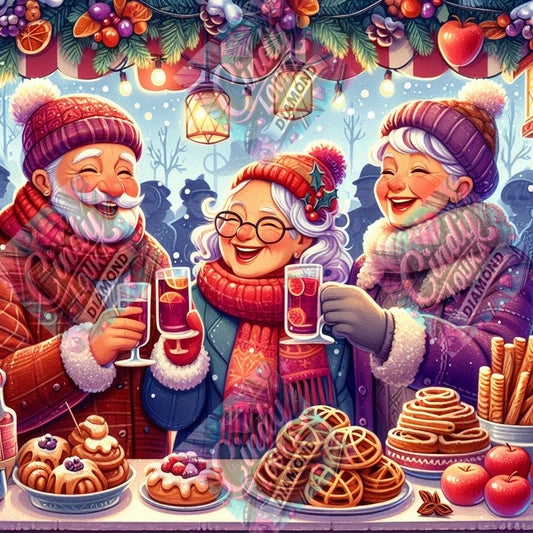 Tchin-tchin Au Marché De Noël 70x70 cm