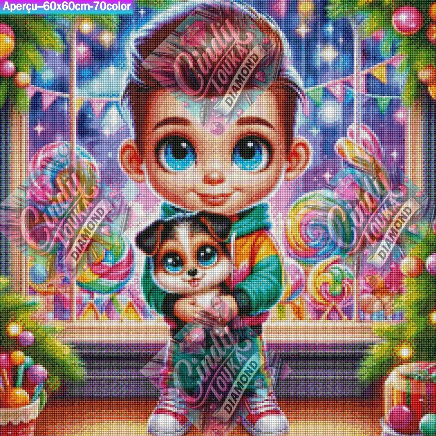 Noël au Pays des Confiseries 60x60 cm