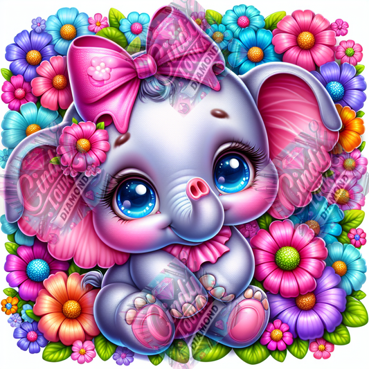 Le Jardin Secret de l Éléphanteau 50x50 cm