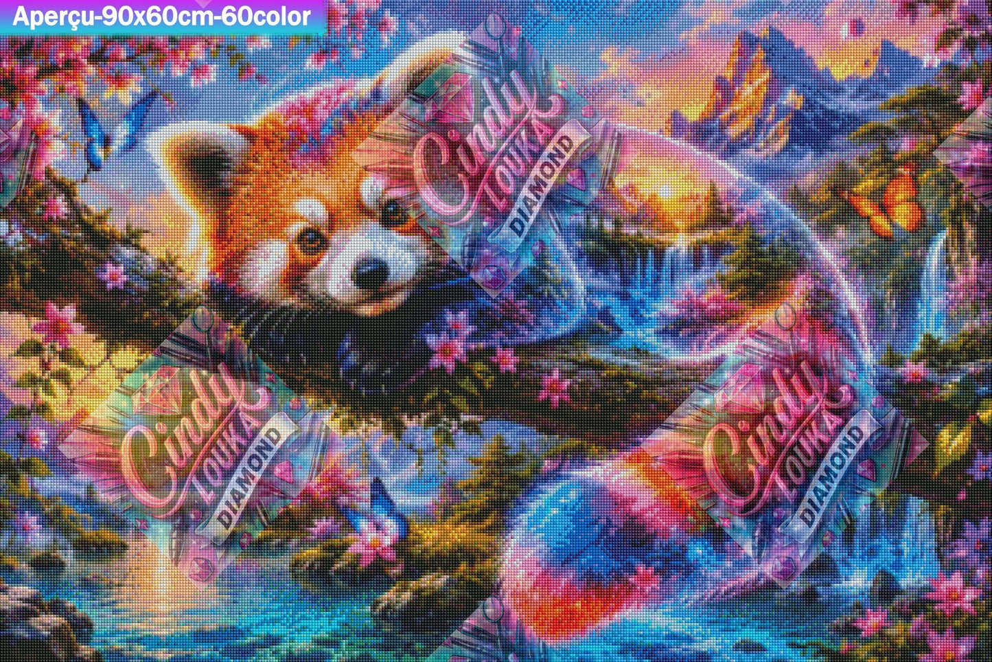 Rêves Sakura du Panda Roux 60x90 cm