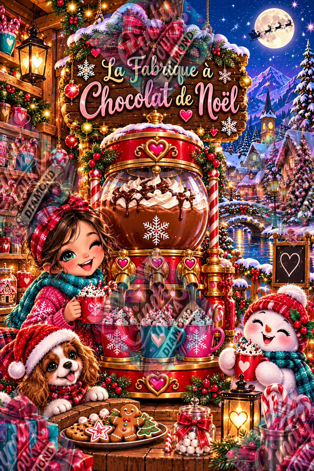 La Fabrique à Chocolat de Noël 60x90 cm