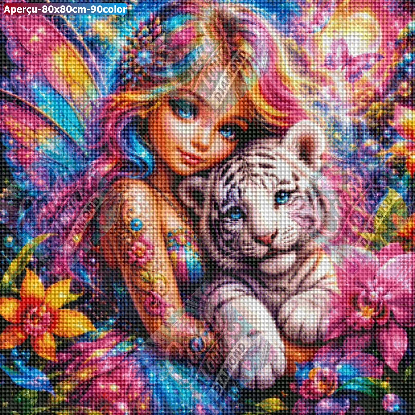 La Fée aux Yeux d'Azur 80x80 cm