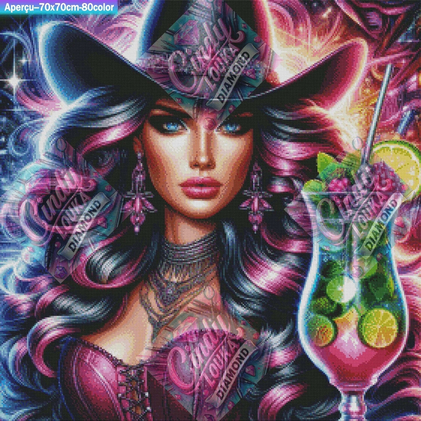 Cowgirl de Minuit 70x70 cm