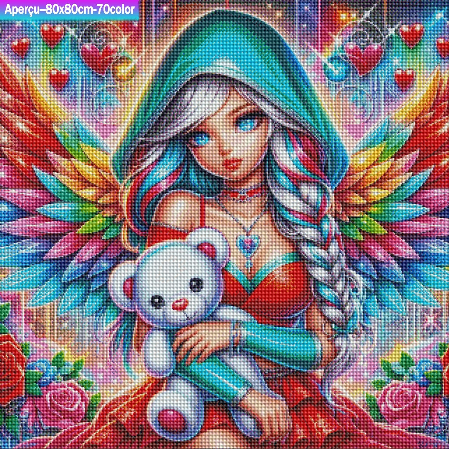 La Fée au Cœur de Velours 80x80 cm