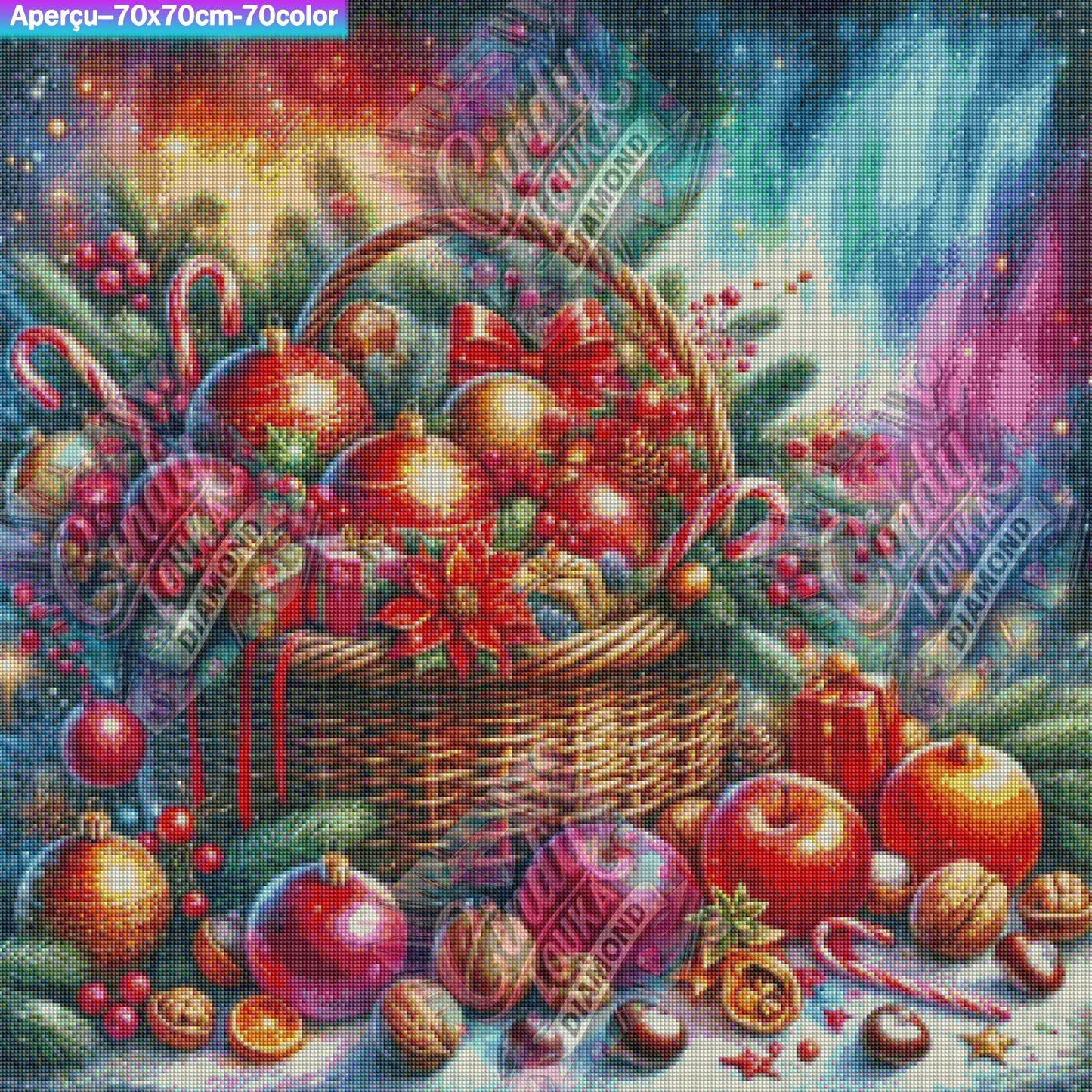 Le Panier des Merveilles de Noël 70x70 cm