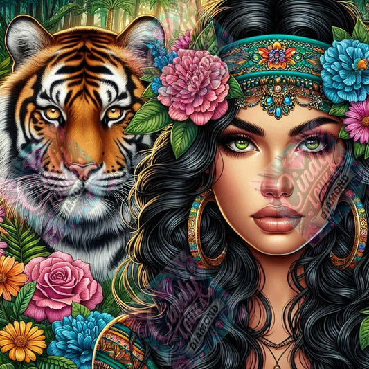 Reine de la Jungle 80x80 cm