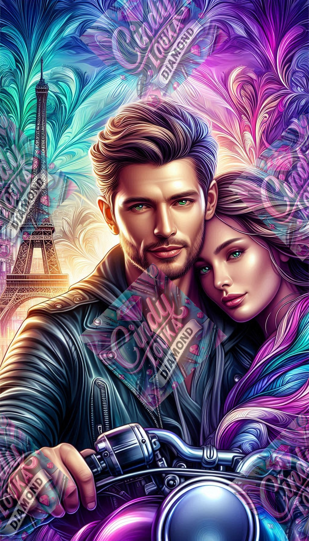 Étreinte Flamboyante à Paris 60x105 cm