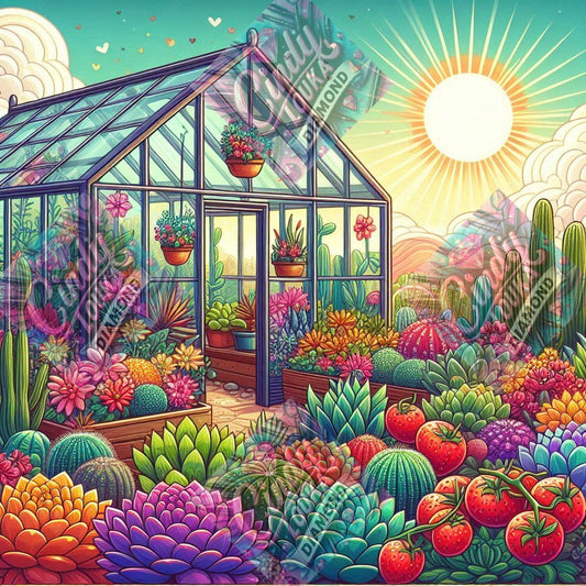 Eclats de Vie dans la Serre 60x60 cm