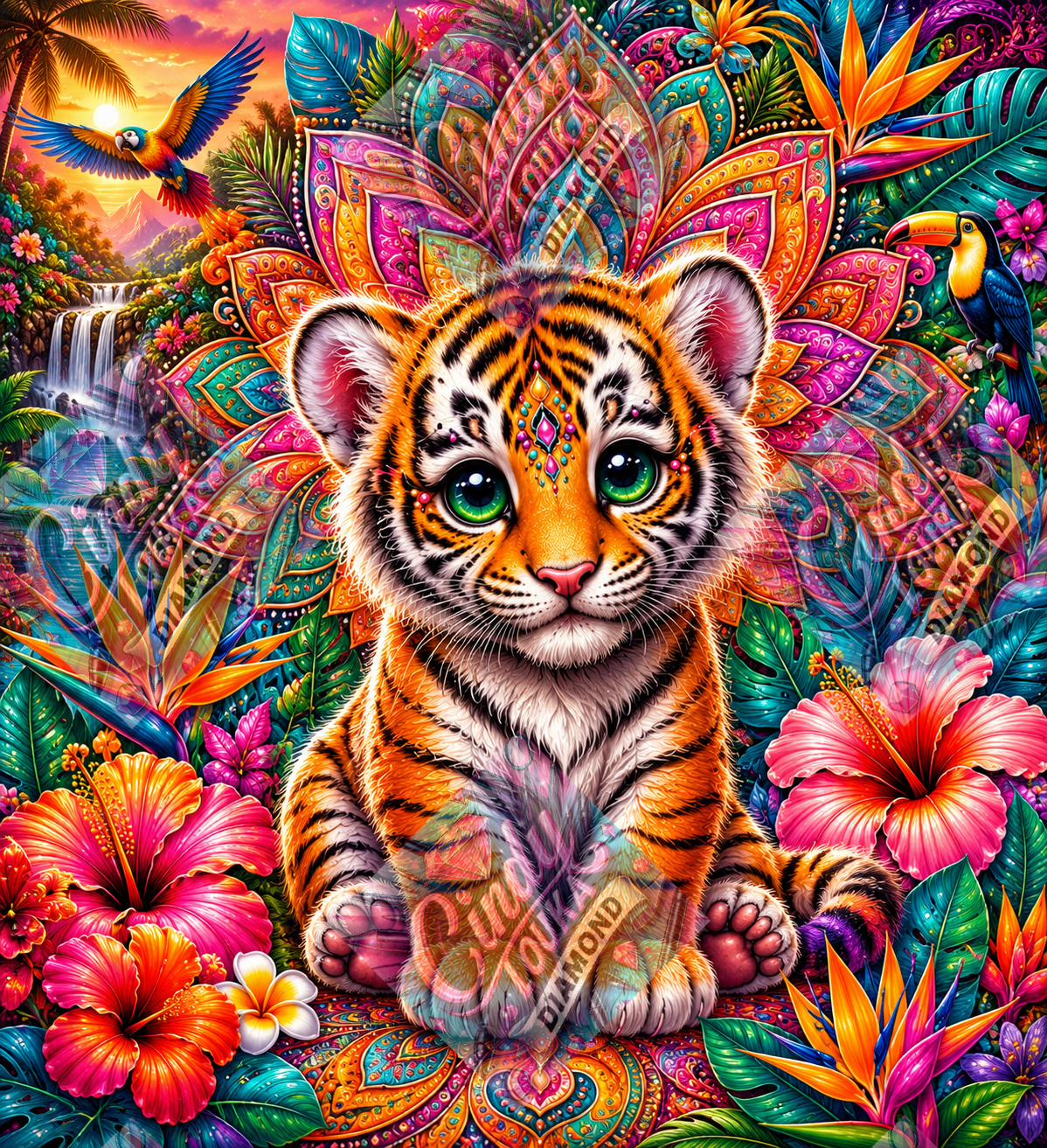 Mandala Tigre Sauvage 70x80 cm