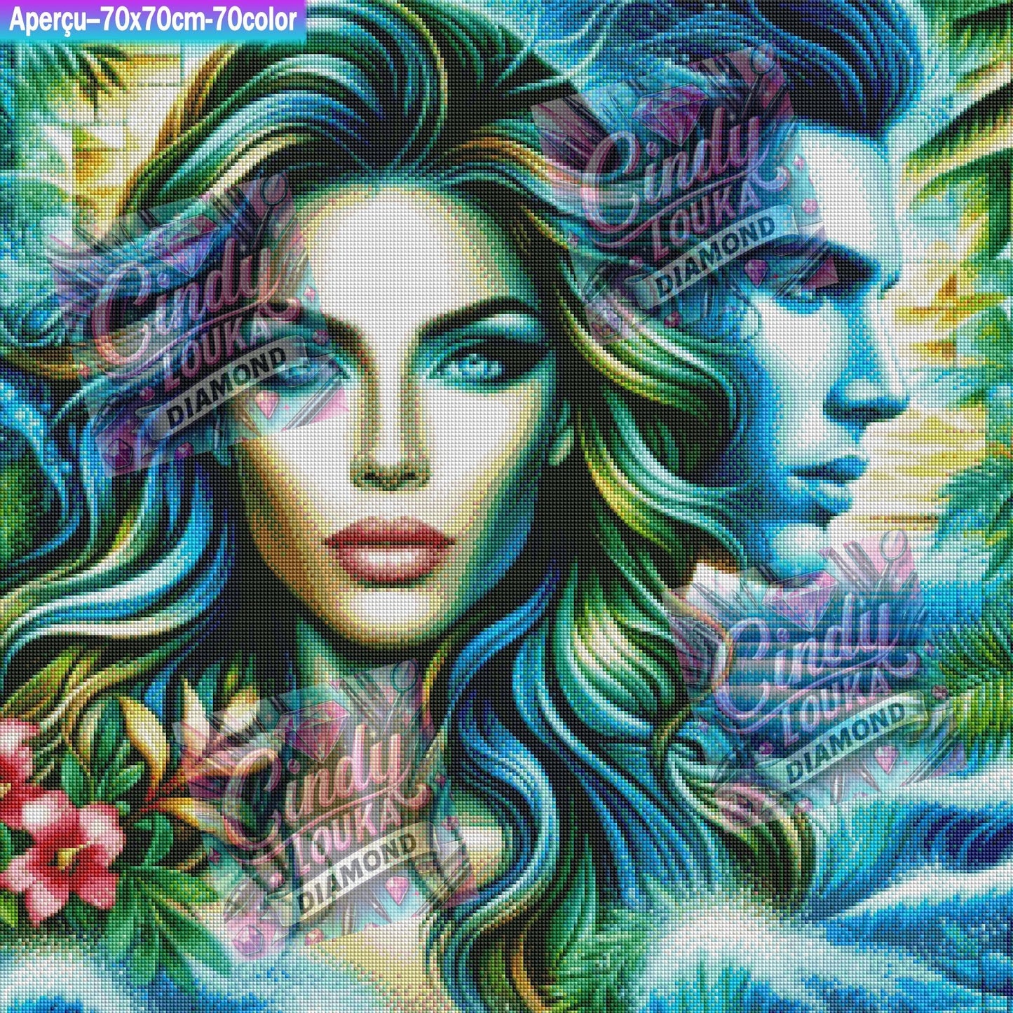 Élégance des Profondeurs 70x70 cm