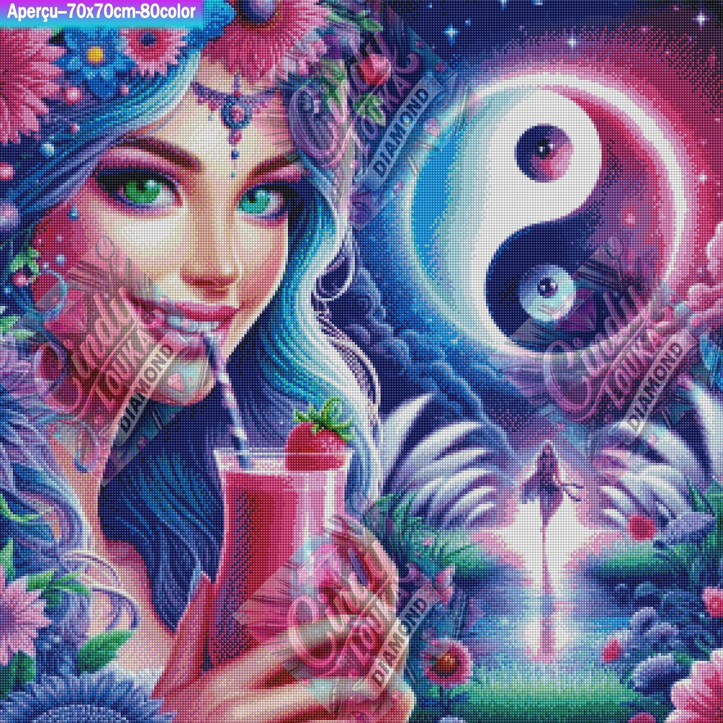 La Déesse du Smoothie Cosmique 70x70 cm