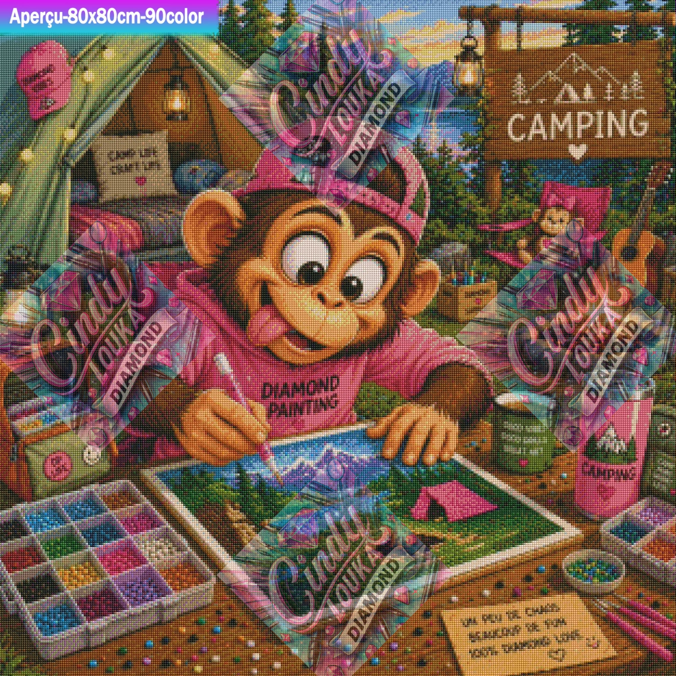 Mode camping… Version Diamant 80x80 cm