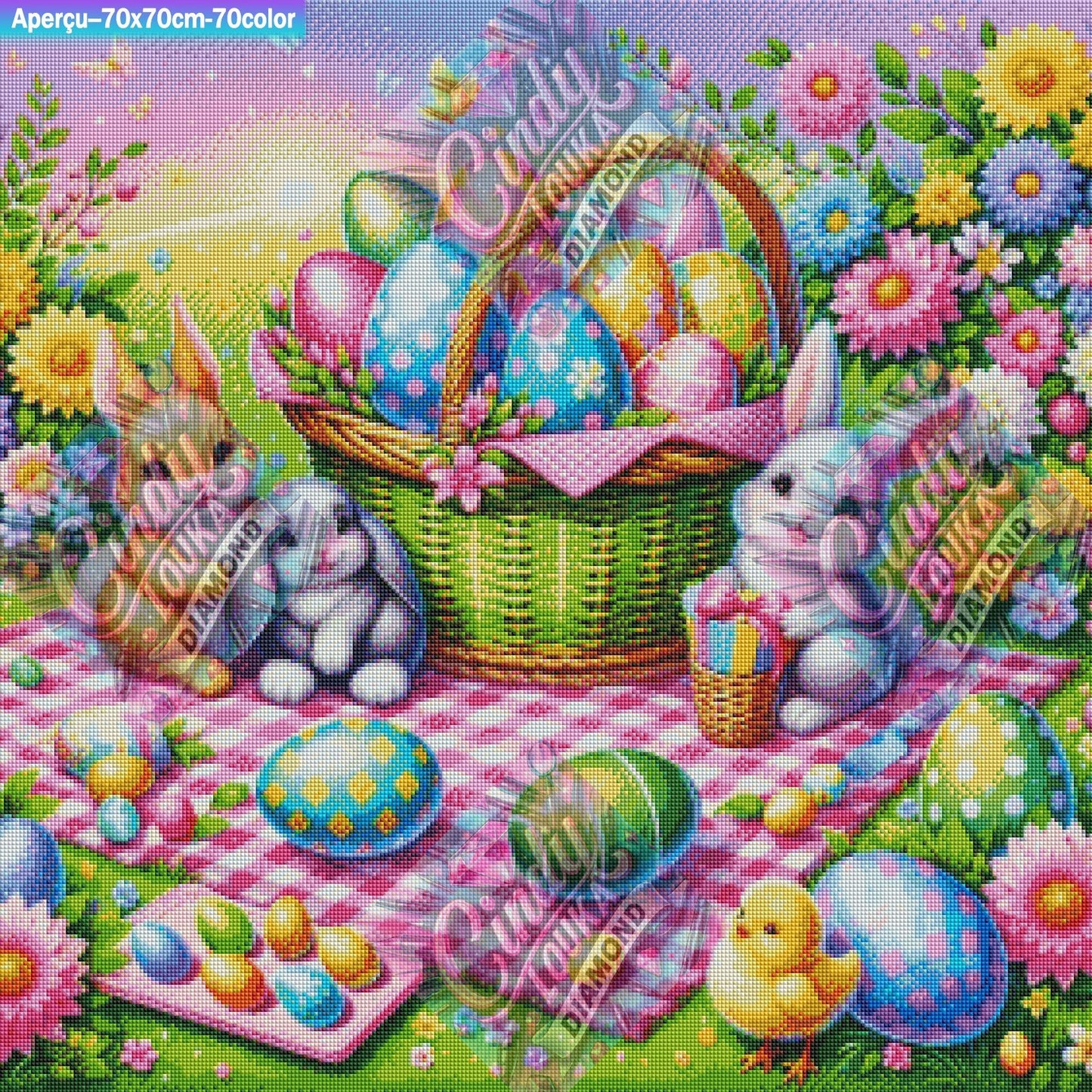 Attention Lapins Gourmands 70x70 cm