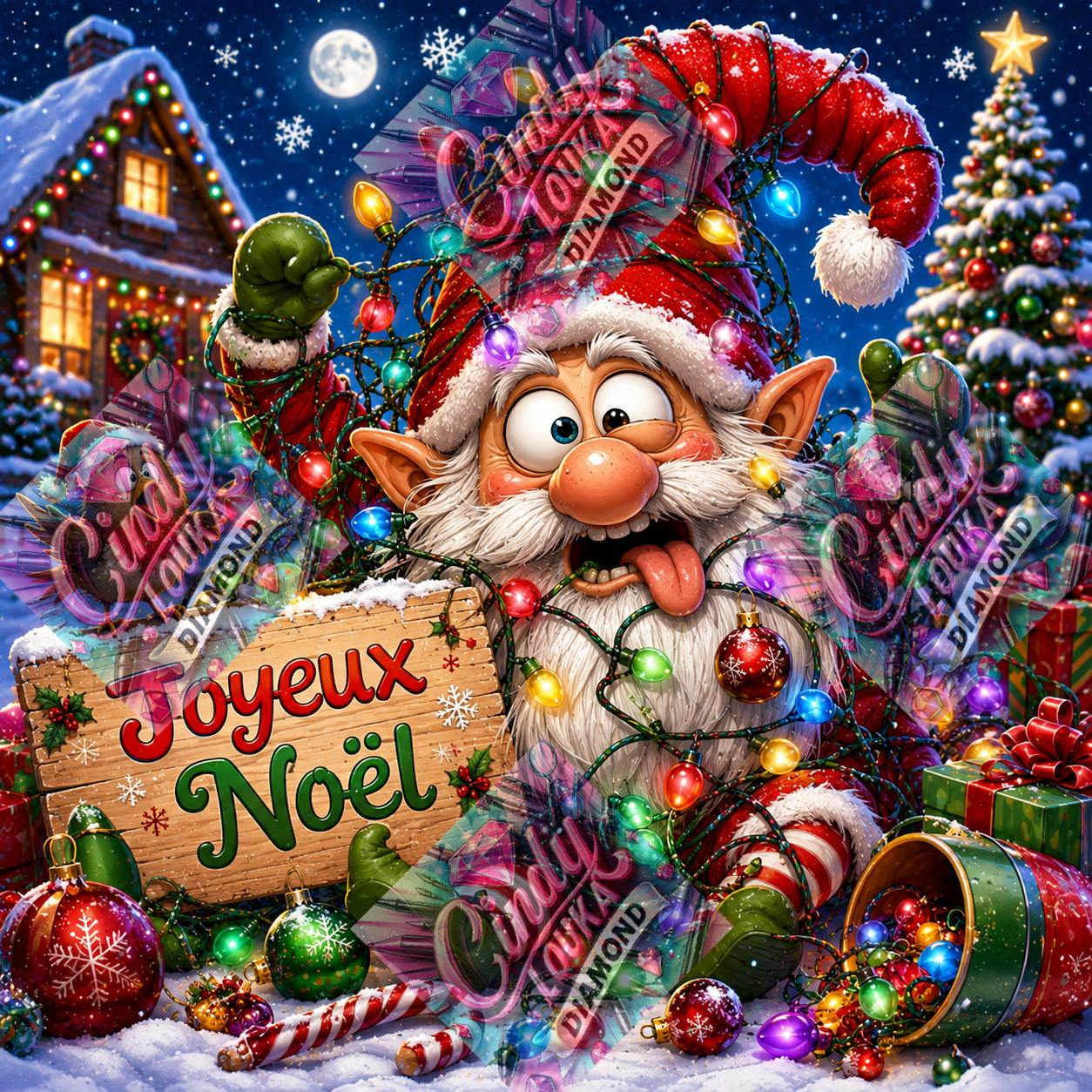 Mission Noël : Ça Dérape ! 75x75 cm