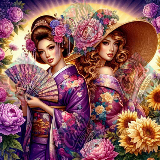 Splendeur  en kimono 80x80 cm