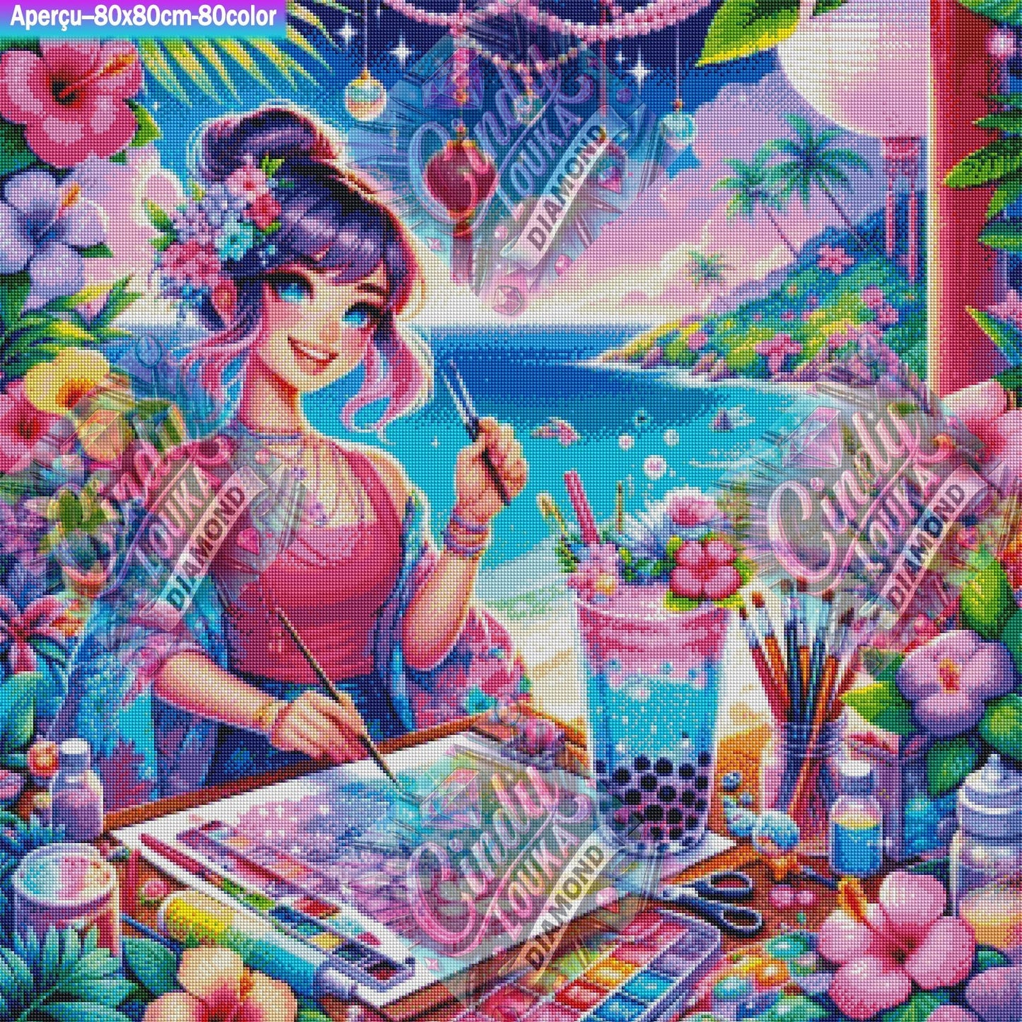 Créatrice des Îles 80X80 cm