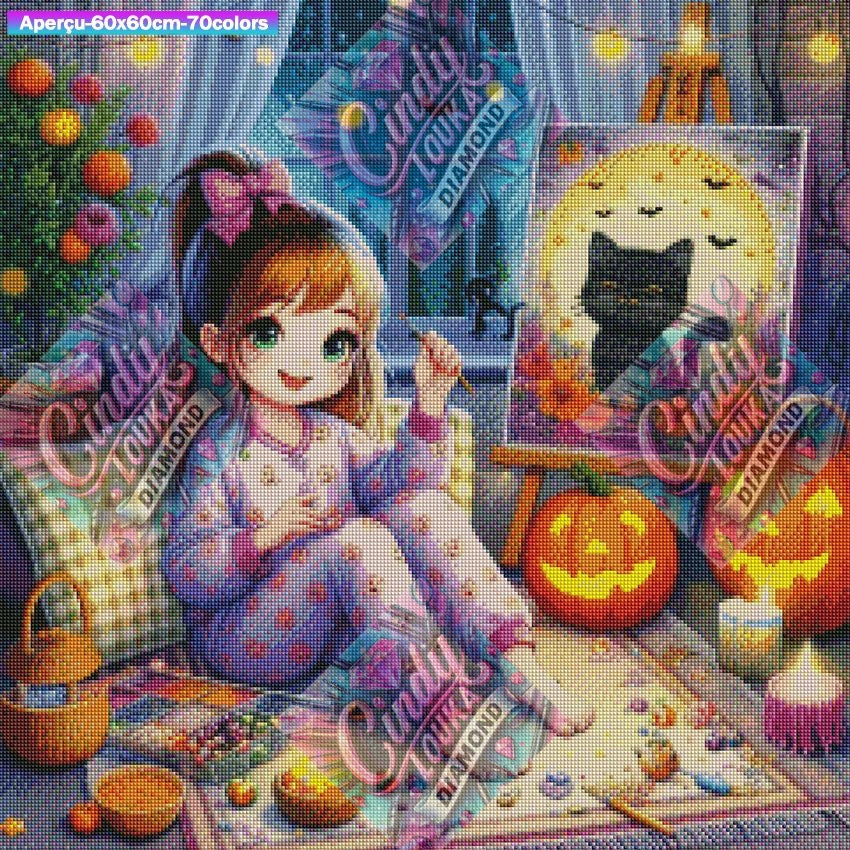 Halloween Diamants et Pyjama 60x60 cm