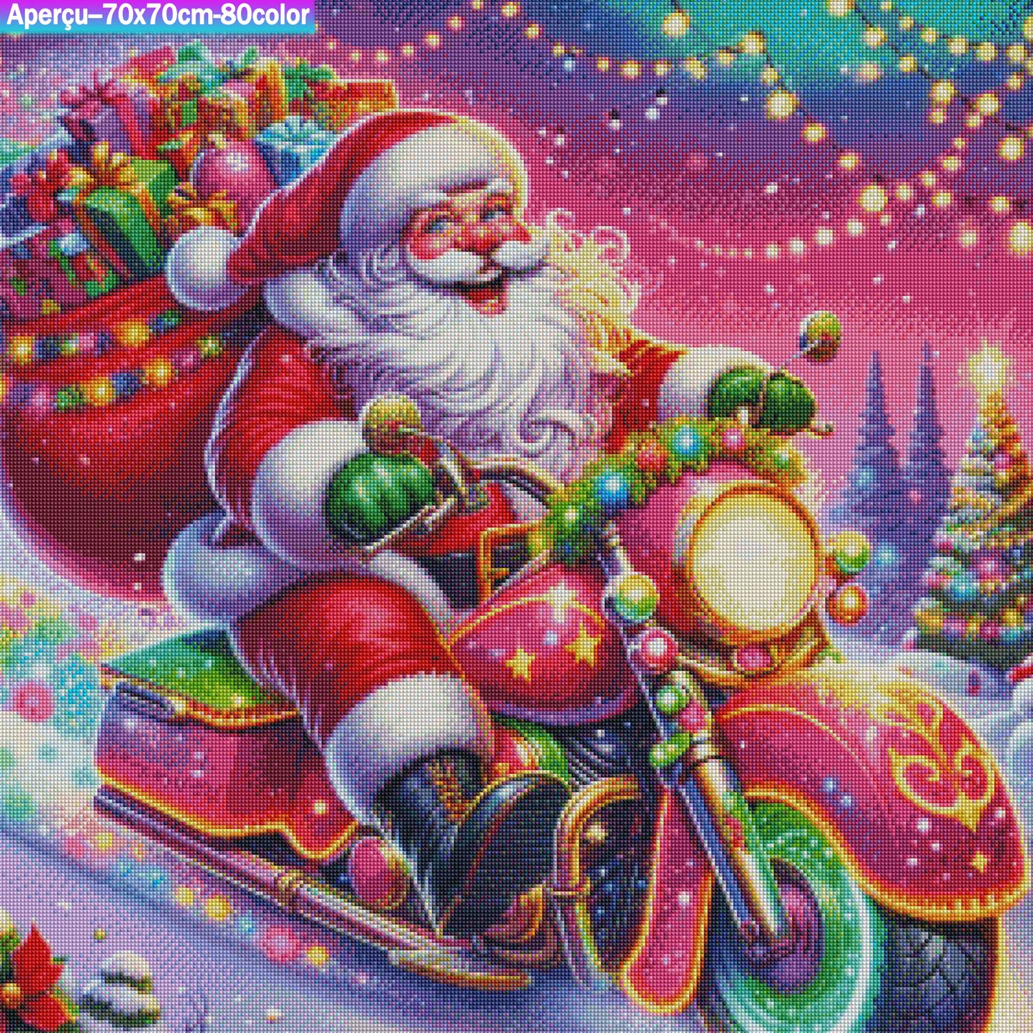 A Toute Allure Le Père Noël 70x70 cm